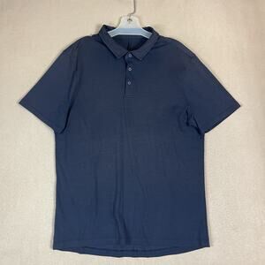 Lululemon Polo Shirt‎ Mens L Blue Performance Stretch Athletic Breathable